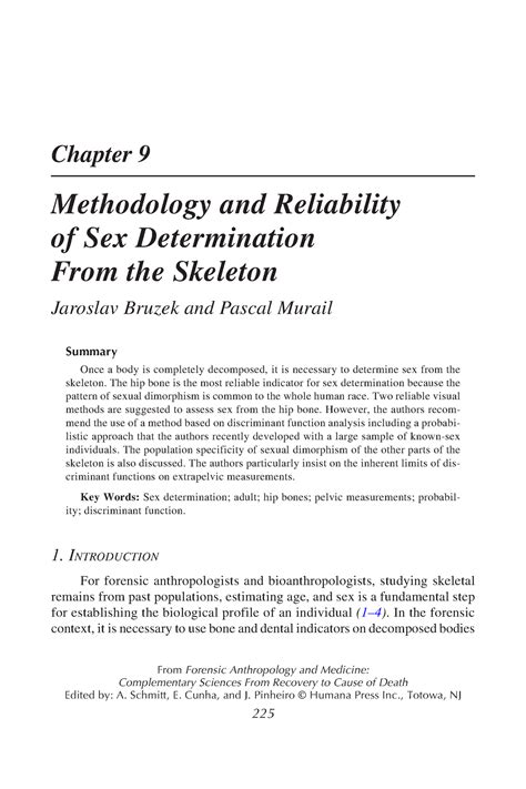Sex Determination From The Skeleton Sex Determination 225 From