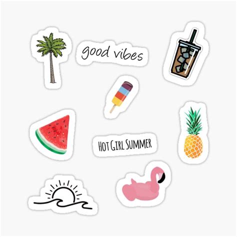 Summer Vibes Sticker Pack Sticker By Think1nk Redbubble