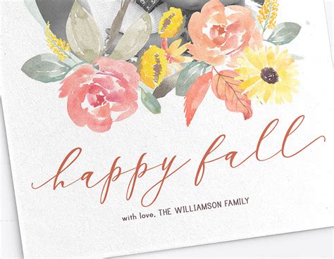 Printable Autumn Greeting Card With Photo Fall Photo Card Etsy
