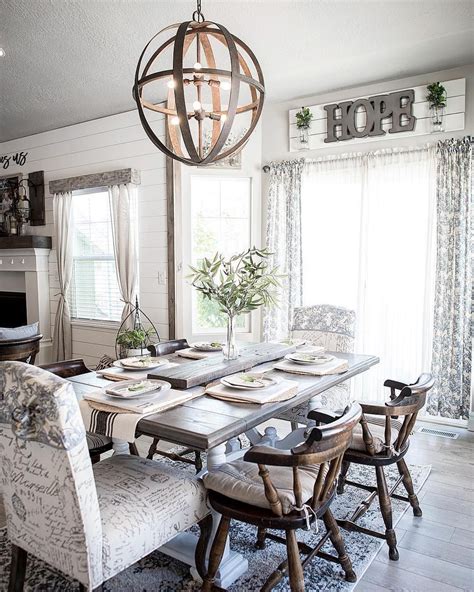 The Farmhouse Dining Room Of Our Dreams Featuring Our Flatiron Chandelier Hom Farmhouse