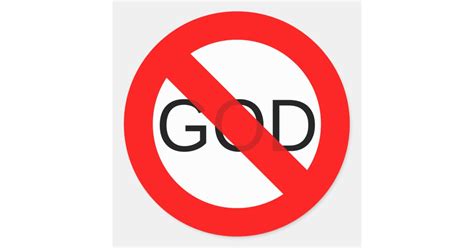 No God Anti God Classic Round Sticker Zazzle