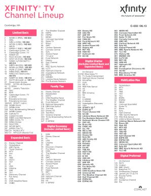 Xfinity Channel Guide Fill And Sign Printable Template Online