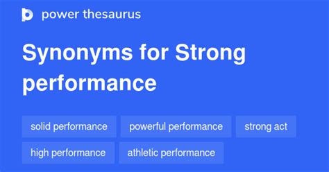 Strong Performance synonyms - 97 Words and Phrases for Strong Performance