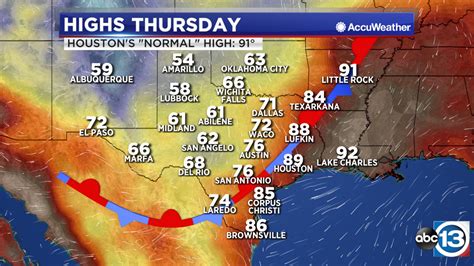 Houston Weather Forecast Heres Where We Expect The Cool Front To