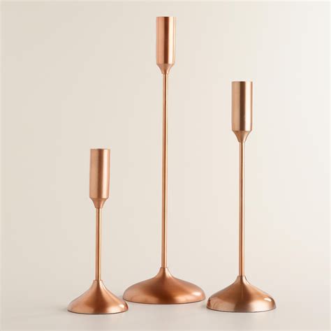 Copper Metallic Taper Candleholders Copper Candle Holders Copper