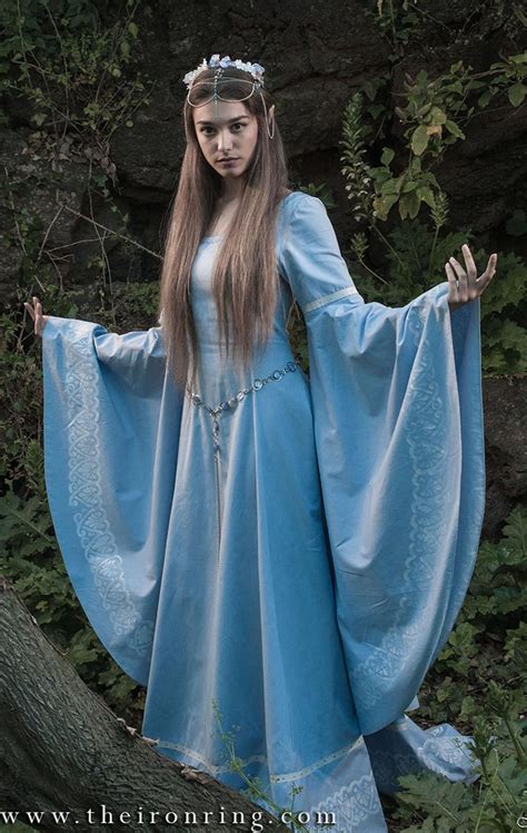 Faneth Elven Fantasy Medieval Wedding Dress Larp Hand Painted Cotton