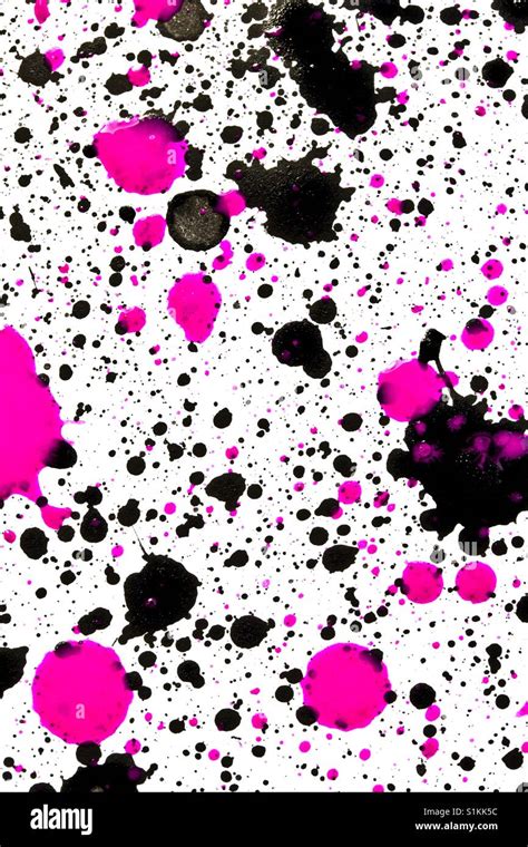 Pink And Black Splatter Paint Abstract Stock Photo Alamy