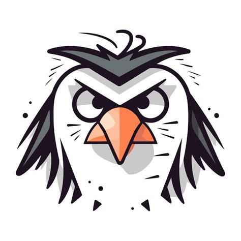 Premium Vector Angry Owl Head Vector Illustration In Flat Cartoon