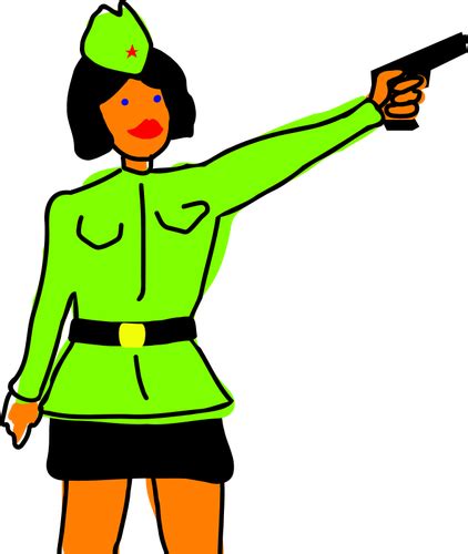 Female Soldier Caricature Public Domain Vectors