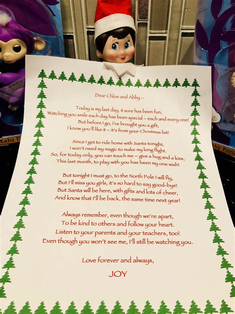 Birthday Letter From Elf On The Shelf Printable Printable Templates