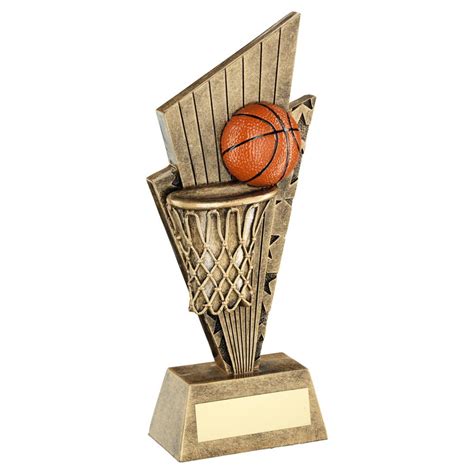 Basketball Resin Trophy With Orange Ball Jaycee Trophies