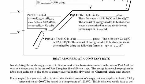 heating curve of water worksheet