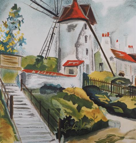 Maurice Utrillo Three Mills In Montmartre Lithograph For Sale At