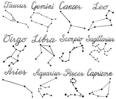 Premium Vector Zodiac Constellations Vector Outline Illustrations Set