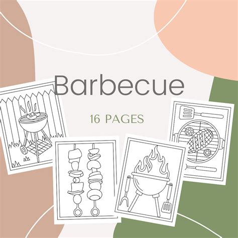 Barbeque Printable Coloring Pages 16 Pages Etsy France