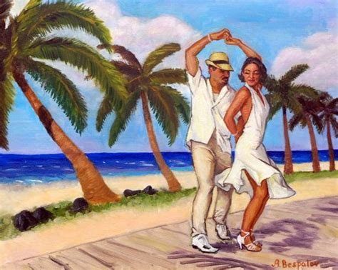 Salsa En La Playa Print Or Canvas Salsa Art Salsa Dancers On Etsy