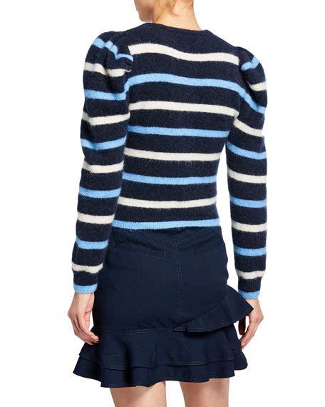 Derek Lam 10 Crosby Striped Puff Sleeve Sweater Neiman Marcus