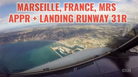 Marseille Airport France Steep Approach Landing Runway 31r Along