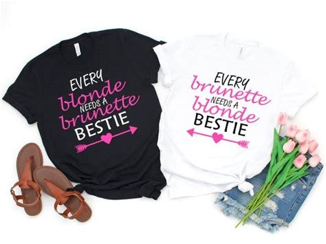 Best Friend Shirts Best Friend T Blonde Bestie Brunette Etsy Best Friend Shirts Besties