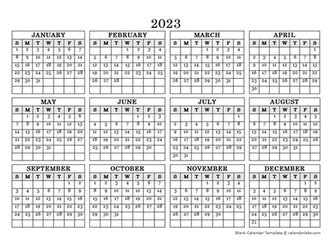 2023 Landscape Printable Calendar Free Printable Templates