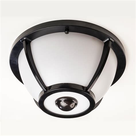 When people entering the human sensing range at night, the light automatically turns on, when people leave after the light automatically turns off. Hampton Bay 360 Degree Matte Black Round Integrated LED ...