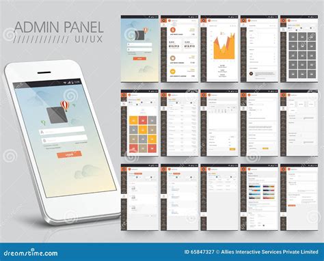 Admin Panel User Interface Layout Stock Illustration Illustration Of