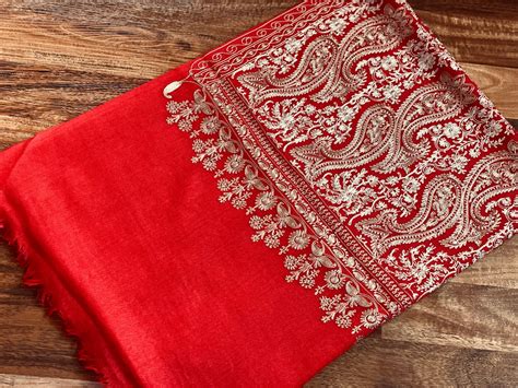 Kashmiri Aari Embroidered Shawl Pashmina Scarf Cashmere Etsy