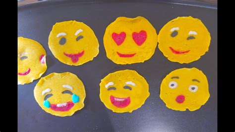 Funny Emoji Pancake Art تعلم الرسم بالبان كيك Youtube