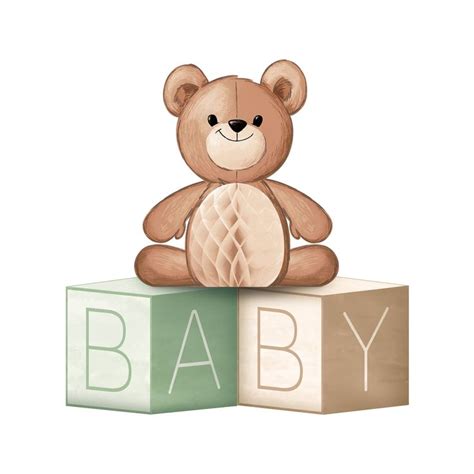 Teddy Bear Party Centerpiece Baby Shower Centerpiece Baby Blocks Party