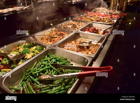 Buffet Selection In All You Can Eat Restaurant Stock Photo Alamy
