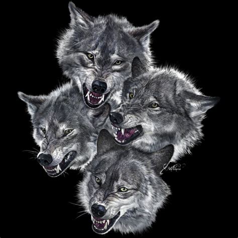 Fierce Wolf Pack Art Print By Tonata Design By Humans