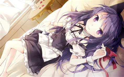 Maybe you would like to learn more about one of these? women long hair purple hair anime purple eyes maid ...