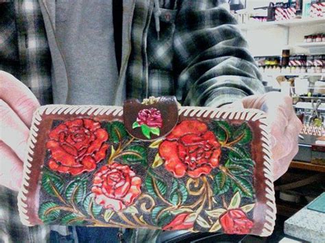Hand Crafted Tooled Rose Wallet By Delosleather On Etsy 13500