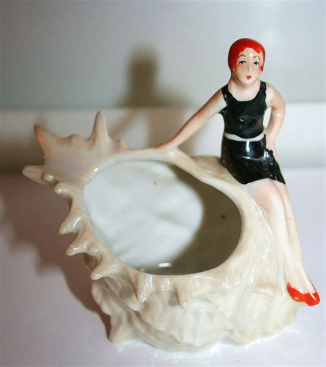Vintage Porcelain Bathing Beauty On Lustre Shell Figurine Made In Japan EBay Bathing
