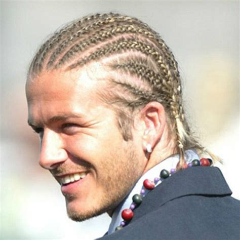 David Beckham Sporting Cornrows David Beckham Hairstyles In Pictures