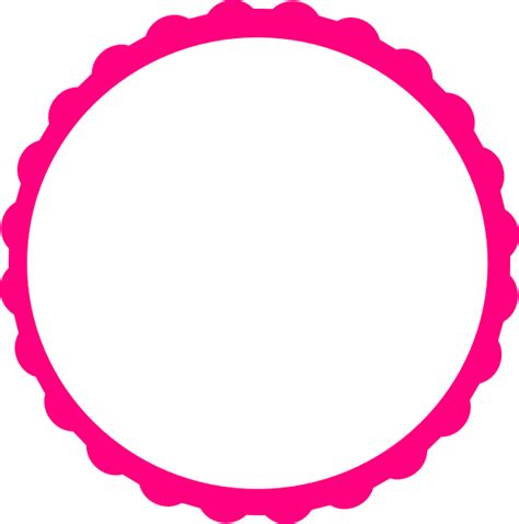Pink Scallop Circle Frame Clip Art At Vector