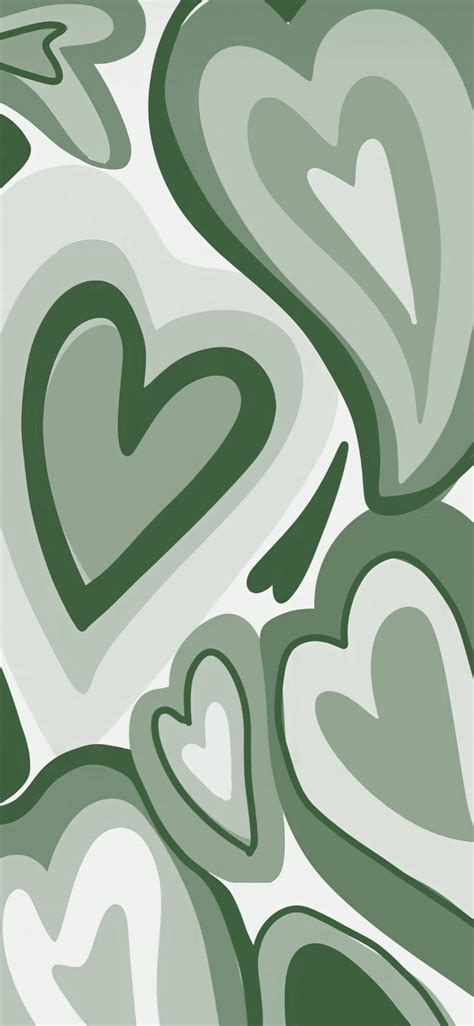 Preppy Green Heart Wallpapers Wallpaper Cave