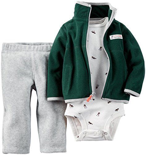 Carters Baby Boys 3 Piece Cardigan Set Baby Greengray 18 Months