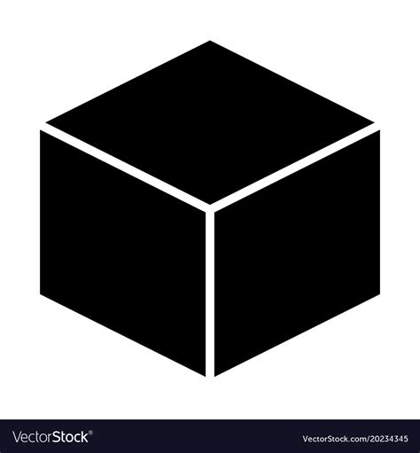 Cube Icon Simple Minimal 96x96 Pictograph Vector Image