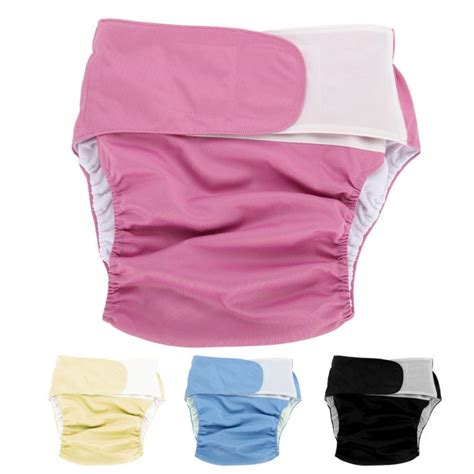 4 Colors Reusable Adult Cloth Diaper Pocket Incontinence Waterproof
