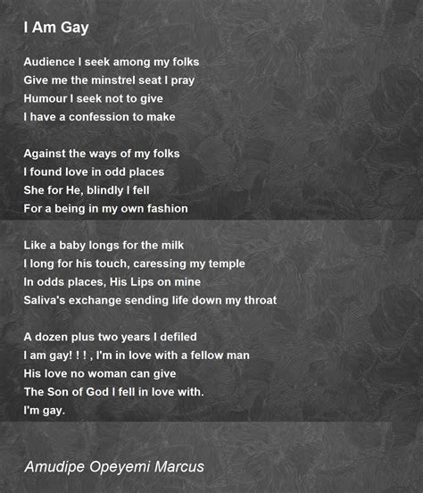 I Am Gay I Am Gay Poem By Amudipe Opeyemi Marcus
