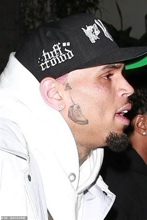 Chris Brown Shows Off His New Air Jordan Face Tattoo In La Chris