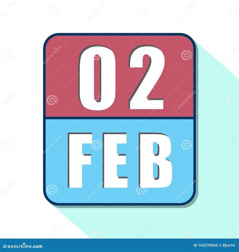 February 2nd Day 2 Of Monthsimple Calendar Icon On White Background