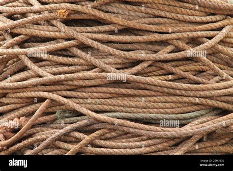A Background Image Of A Pile Of Thick Rope Stock Photo Alamy