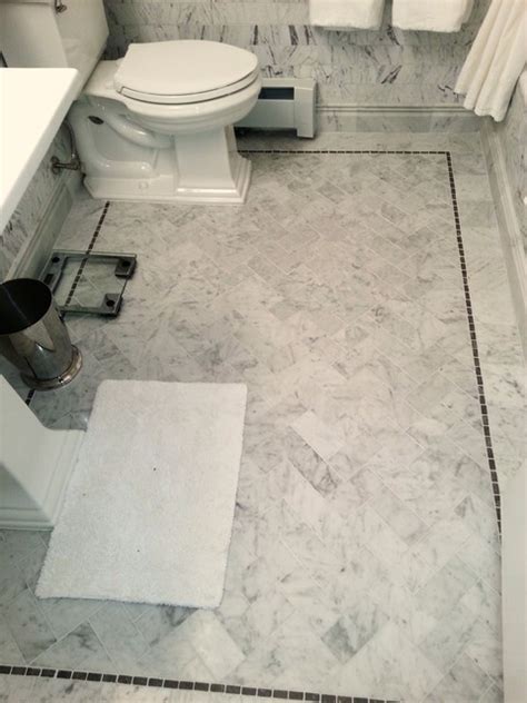 Rich and classic a deep vibrant burgundy brings class to any bathroom. CLASSIC WHITE MARBLE TILE - Traditional - Bathroom - dc ...