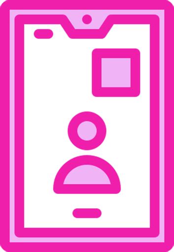 Pink Mobile Phone Icon