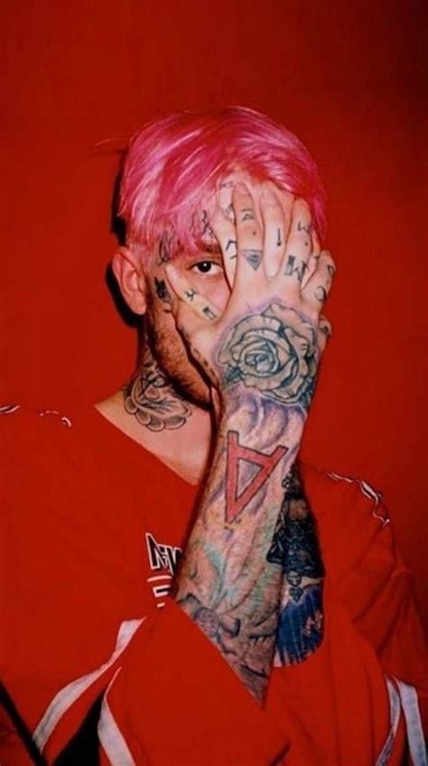 Lil Peep Red Photoshoot Pink Hair Wallpaper Background Lil