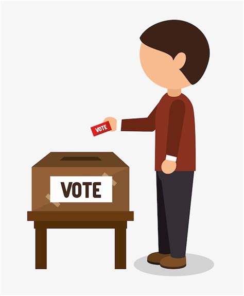 Diseño de voto de elecciones de dibujos animados Vector Premium