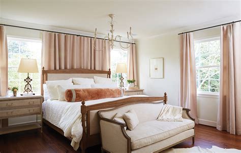 Isn't this bedroom just stunning?!?! Blush Pink Curtains in Bedroom - Transitional - Bedroom