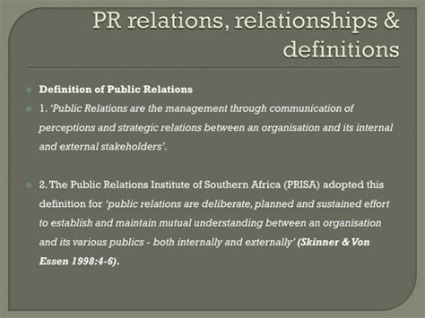 Pr Relations Relationships And Definitions
